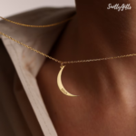 Gold Personalized Crescent Moon Necklace