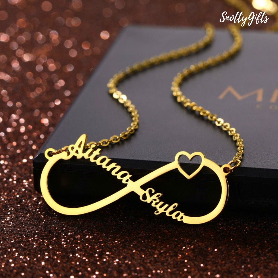 Gold Personalized Infinity Name Necklace Pendant